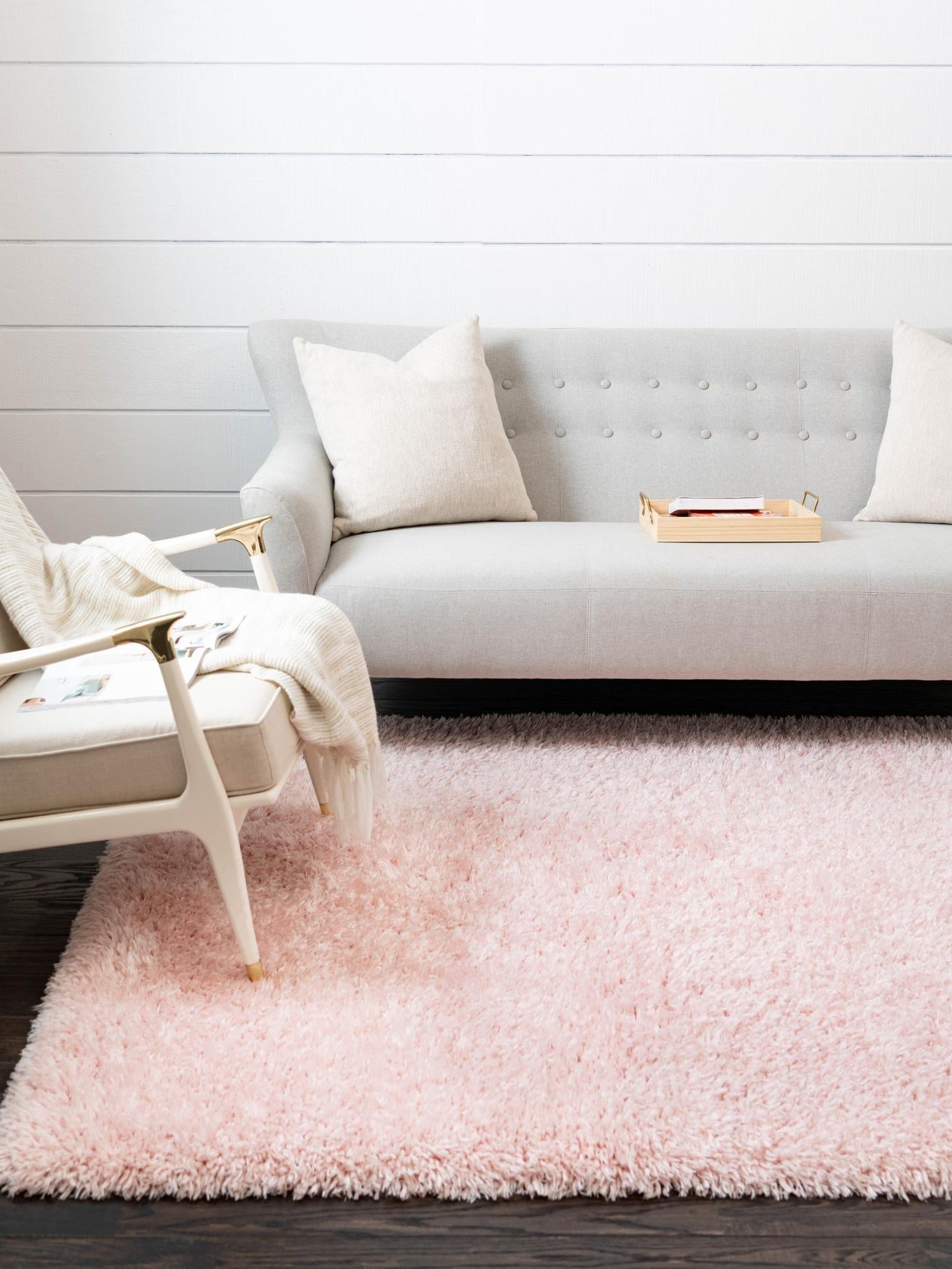 Pink Lace 8' x 11' Infinity Shag Rectangle Area Rug Thick Soft Touch Fluffy & Plush Shaggy Pile 100% Polypropylene With Jute Backing Solid Color Minimalist Carpet for Sale at Rug Engine