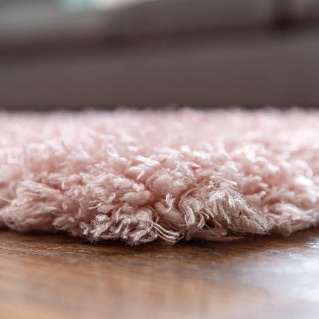 Pink Lace 8' x 10' Infinity Shag Rectangle Area Rug Thick Soft Touch Fluffy & Plush Shaggy Pile 100% Polypropylene With Jute Backing Solid Color Minimalist Carpet for Sale at Rug Engine