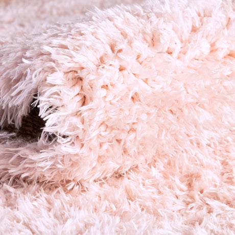 Pink Lace 9' x 12' Infinity Shag Rectangle Area Rug Thick Soft Touch Fluffy & Plush Shaggy Pile 100% Polypropylene With Jute Backing Solid Color Minimalist Carpet for Sale at Rug Engine