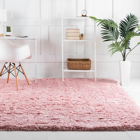 Pink Lace 8' x 8' Infinity Shag Square Area Rug Thick Soft Touch Fluffy & Plush Shaggy Pile 100% Polypropylene With Jute Backing Solid Color Minimalist Carpet for Sale at Rug Engine