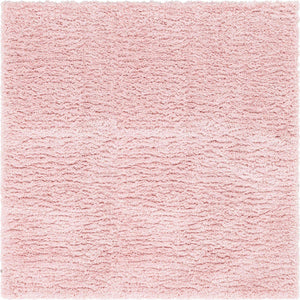 Pink Lace 8' x 8' Infinity Shag Square Area Rug Thick Soft Touch Fluffy & Plush Shaggy Pile 100% Polypropylene With Jute Backing Solid Color Minimalist Carpet for Sale at Rug Engine