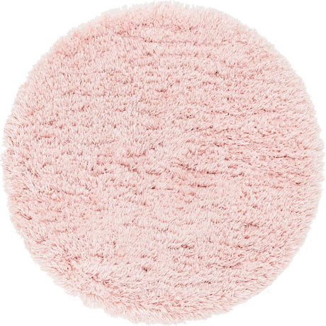 Pink Lace 3' 3 x 3' 3 Infinity Shag Round Area Rug Thick Soft Touch Fluffy & Plush Shaggy Pile 100% Polypropylene With Jute Backing Solid Color Minimalist Carpet for Sale at Rug Engine