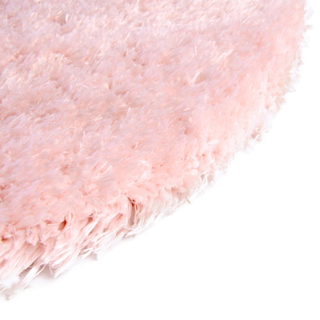 Pink Lace 6' 1 x 6' 1 Infinity Shag Round Area Rug Thick Soft Touch Fluffy & Plush Shaggy Pile 100% Polypropylene With Jute Backing Solid Color Minimalist Carpet for Sale at Rug Engine