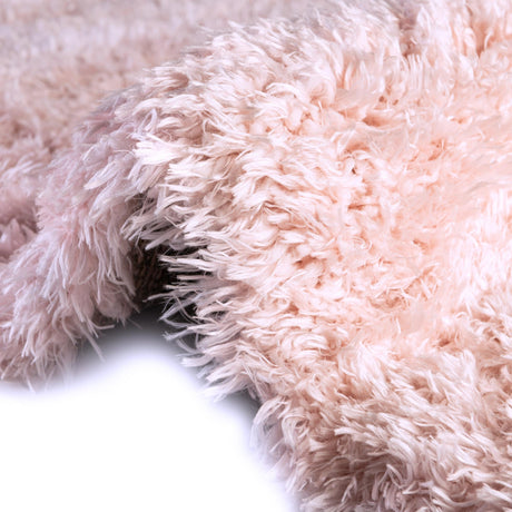 Pink Lace 6' 1 x 6' 1 Infinity Shag Round Area Rug Thick Soft Touch Fluffy & Plush Shaggy Pile 100% Polypropylene With Jute Backing Solid Color Minimalist Carpet for Sale at Rug Engine