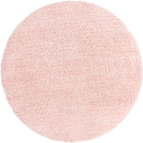 Pink Lace 6' 7 x 6' 7 Infinity Shag Round Area Rug Thick Soft Touch Fluffy & Plush Shaggy Pile 100% Polypropylene With Jute Backing Solid Color Minimalist Carpet for Sale at Rug Engine