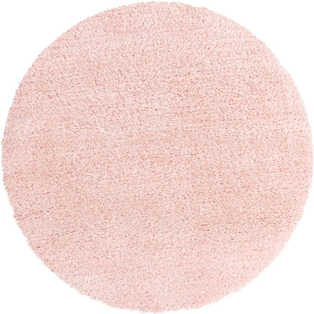 Pink Lace 6' 7 x 6' 7 Infinity Shag Round Area Rug Thick Soft Touch Fluffy & Plush Shaggy Pile 100% Polypropylene With Jute Backing Solid Color Minimalist Carpet for Sale at Rug Engine