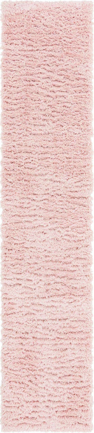 Pink Lace 2' 7 x 13' 1 Infinity Shag Runner Area Rug Thick Soft Touch Fluffy & Plush Shaggy Pile 100% Polypropylene With Jute Backing Solid Color Minimalist Carpet for Sale at Rug Engine