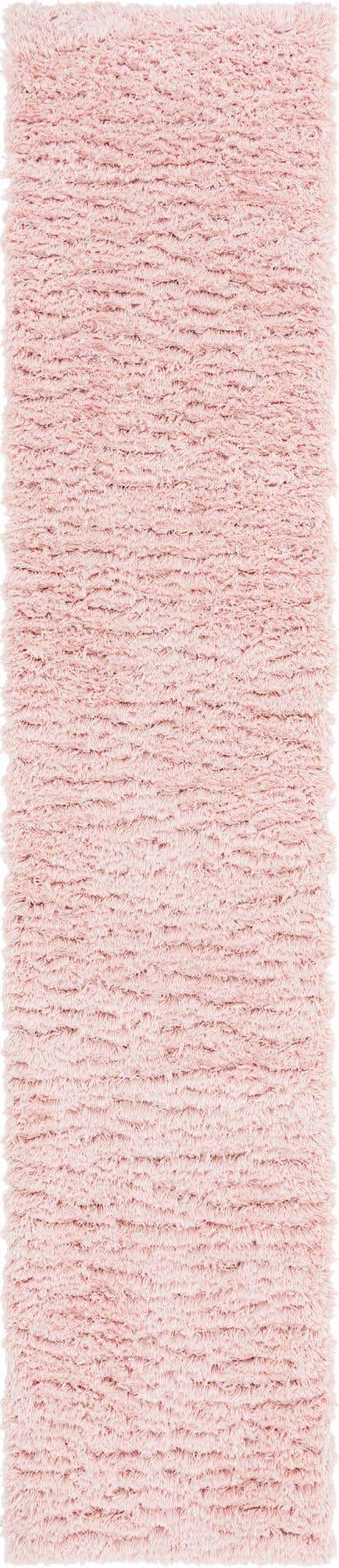 Pink Lace 2' 7 x 13' 1 Infinity Shag Runner Area Rug Thick Soft Touch Fluffy & Plush Shaggy Pile 100% Polypropylene With Jute Backing Solid Color Minimalist Carpet for Sale at Rug Engine