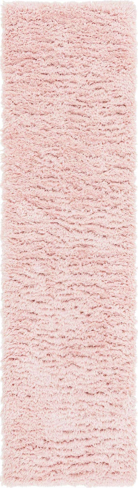 Pink Lace 2' 7 x 10' Infinity Shag Runner Area Rug Thick Soft Touch Fluffy & Plush Shaggy Pile 100% Polypropylene With Jute Backing Solid Color Minimalist Carpet for Sale at Rug Engine