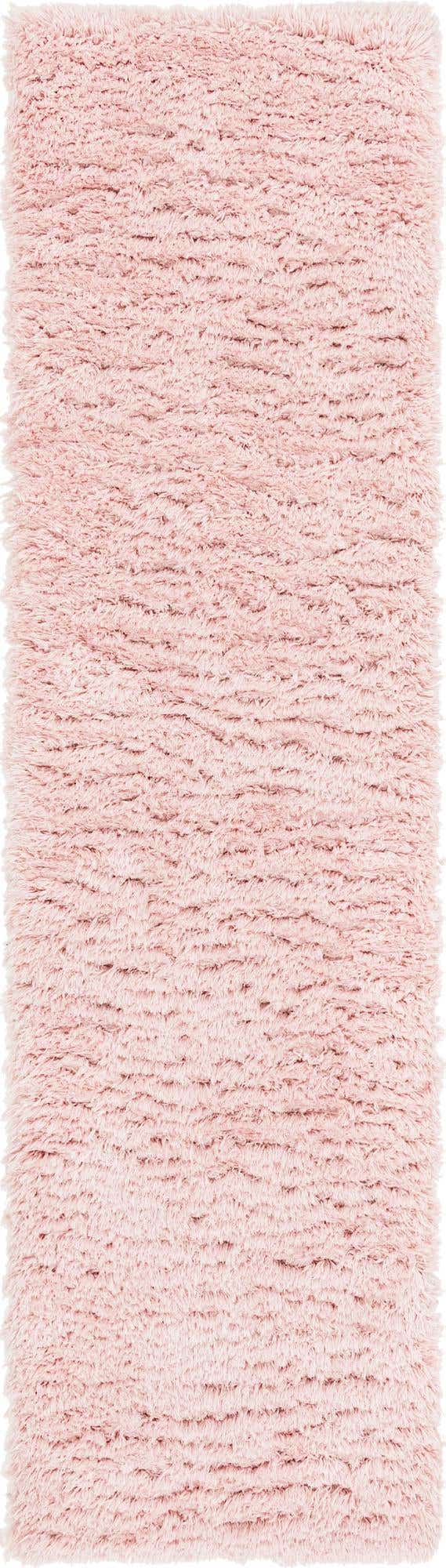 Pink Lace 2' 7 x 10' Infinity Shag Runner Area Rug Thick Soft Touch Fluffy & Plush Shaggy Pile 100% Polypropylene With Jute Backing Solid Color Minimalist Carpet for Sale at Rug Engine