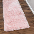 Pink Lace 2' 7 x 10' Infinity Shag Runner Area Rug Thick Soft Touch Fluffy & Plush Shaggy Pile 100% Polypropylene With Jute Backing Solid Color Minimalist Carpet for Sale at Rug Engine