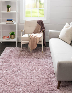 Lavender 8' x 10' Infinity Shag Rectangle Area Rug Thick Soft Touch Fluffy & Plush Shaggy Pile 100% Polypropylene With Jute Backing Solid Color Minimalist Carpet for Sale at Rug Engine