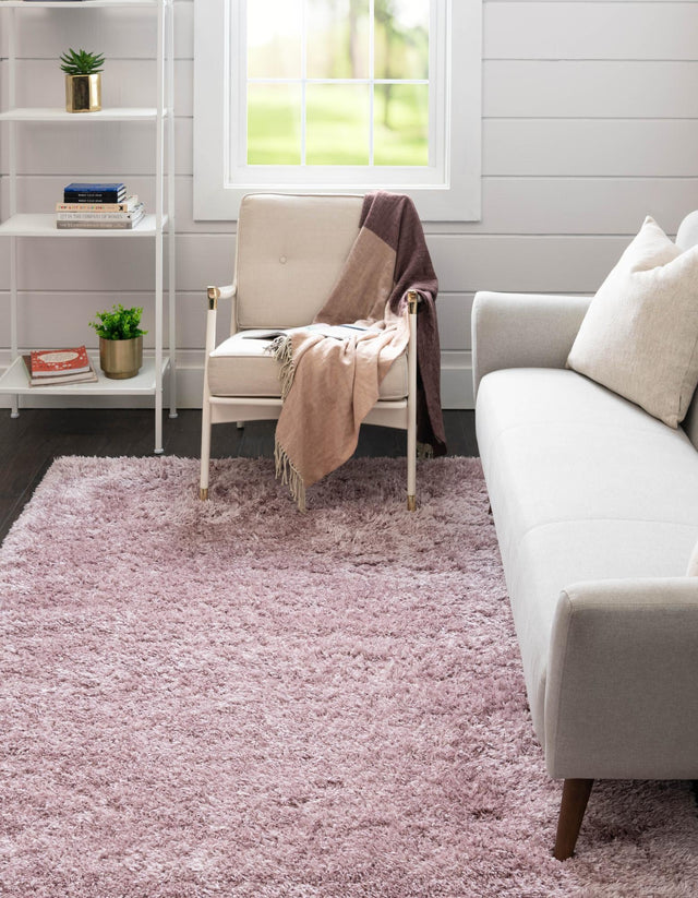 Lavender 8' x 10' Infinity Shag Rectangle Area Rug Thick Soft Touch Fluffy & Plush Shaggy Pile 100% Polypropylene With Jute Backing Solid Color Minimalist Carpet for Sale at Rug Engine
