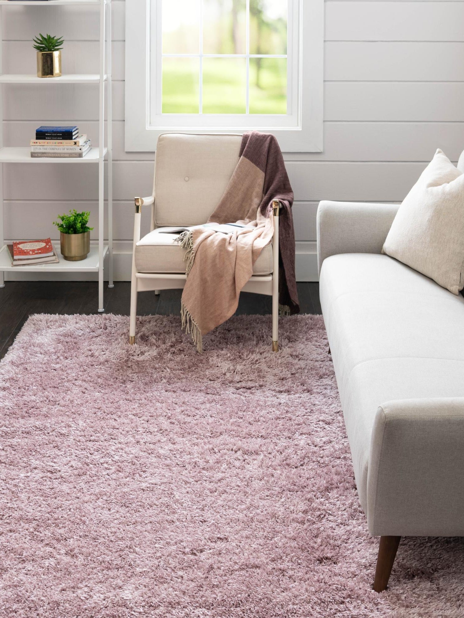 Lavender 2' x 3' Infinity Shag Rectangle Area Rug Thick Soft Touch Fluffy & Plush Shaggy Pile 100% Polypropylene With Jute Backing Solid Color Minimalist Carpet for Sale at Rug Engine