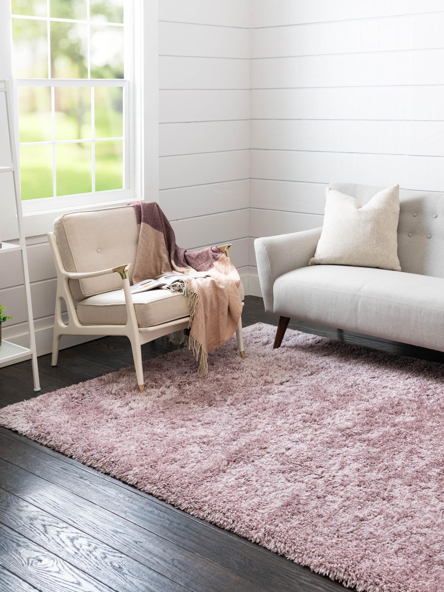 Lavender 9' x 12' Infinity Shag Rectangle Area Rug Thick Soft Touch Fluffy & Plush Shaggy Pile 100% Polypropylene With Jute Backing Solid Color Minimalist Carpet for Sale at Rug Engine