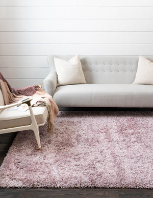 Lavender 9' x 12' Infinity Shag Rectangle Area Rug Thick Soft Touch Fluffy & Plush Shaggy Pile 100% Polypropylene With Jute Backing Solid Color Minimalist Carpet for Sale at Rug Engine
