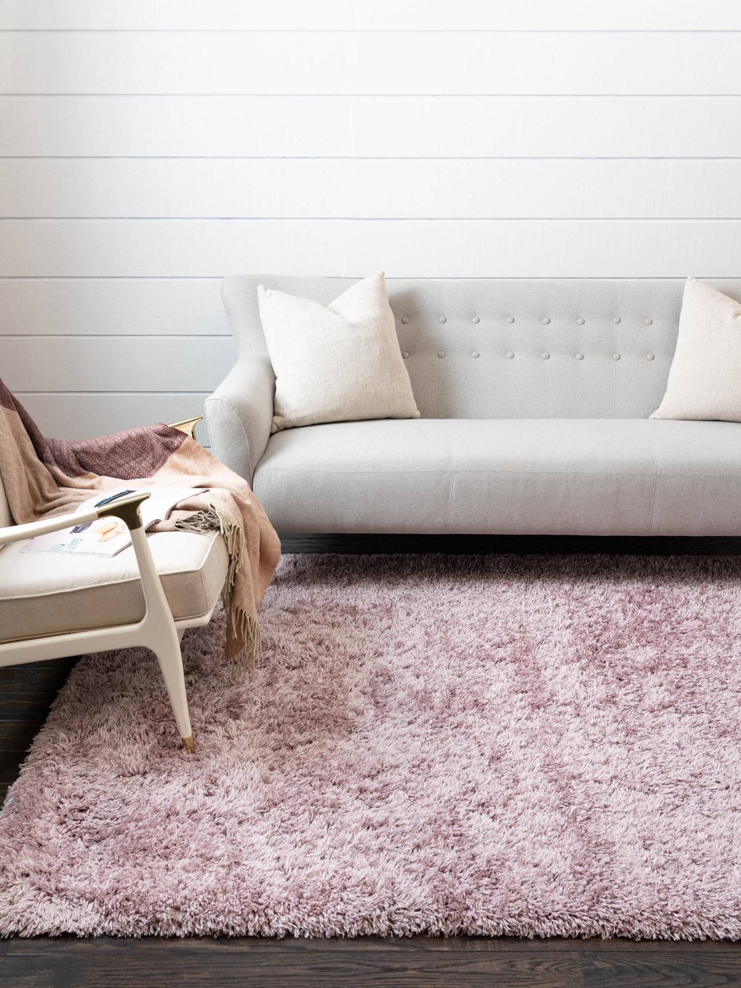 Lavender 8' x 10' Infinity Shag Rectangle Area Rug Thick Soft Touch Fluffy & Plush Shaggy Pile 100% Polypropylene With Jute Backing Solid Color Minimalist Carpet for Sale at Rug Engine