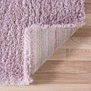 Lavender 9' x 12' Infinity Shag Rectangle Area Rug Thick Soft Touch Fluffy & Plush Shaggy Pile 100% Polypropylene With Jute Backing Solid Color Minimalist Carpet for Sale at Rug Engine