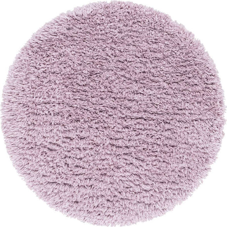 Lavender 3' 3 x 3' 3 Infinity Shag Round Area Rug Thick Soft Touch Fluffy & Plush Shaggy Pile 100% Polypropylene With Jute Backing Solid Color Minimalist Carpet for Sale at Rug Engine
