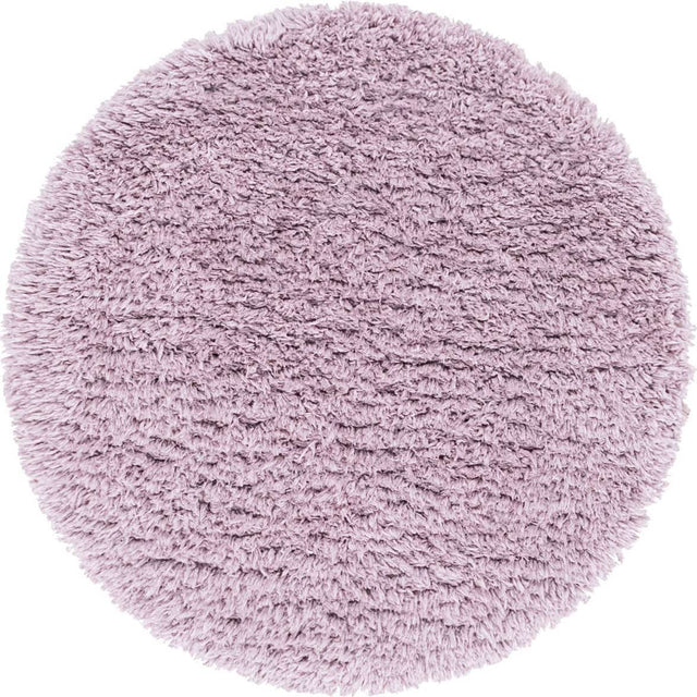 Lavender 3' 3 x 3' 3 Infinity Shag Round Area Rug Thick Soft Touch Fluffy & Plush Shaggy Pile 100% Polypropylene With Jute Backing Solid Color Minimalist Carpet for Sale at Rug Engine