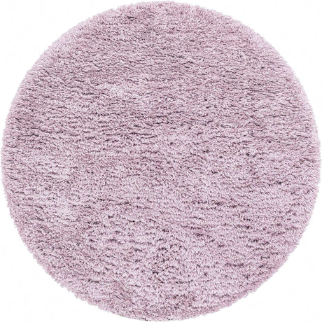 Lavender 5' 1 x 5' 1 Infinity Shag Round Area Rug Thick Soft Touch Fluffy & Plush Shaggy Pile 100% Polypropylene With Jute Backing Solid Color Minimalist Carpet for Sale at Rug Engine