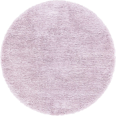 Lavender 6' 7 x 6' 7 Infinity Shag Round Area Rug Thick Soft Touch Fluffy & Plush Shaggy Pile 100% Polypropylene With Jute Backing Solid Color Minimalist Carpet for Sale at Rug Engine