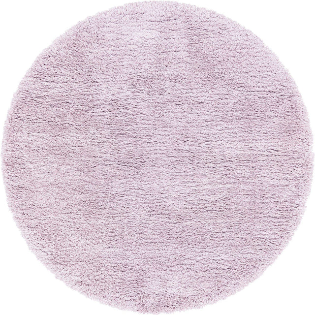 Lavender 6' 7 x 6' 7 Infinity Shag Round Area Rug Thick Soft Touch Fluffy & Plush Shaggy Pile 100% Polypropylene With Jute Backing Solid Color Minimalist Carpet for Sale at Rug Engine