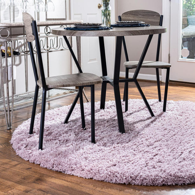 Lavender 5' 1 x 5' 1 Infinity Shag Round Area Rug Thick Soft Touch Fluffy & Plush Shaggy Pile 100% Polypropylene With Jute Backing Solid Color Minimalist Carpet for Sale at Rug Engine