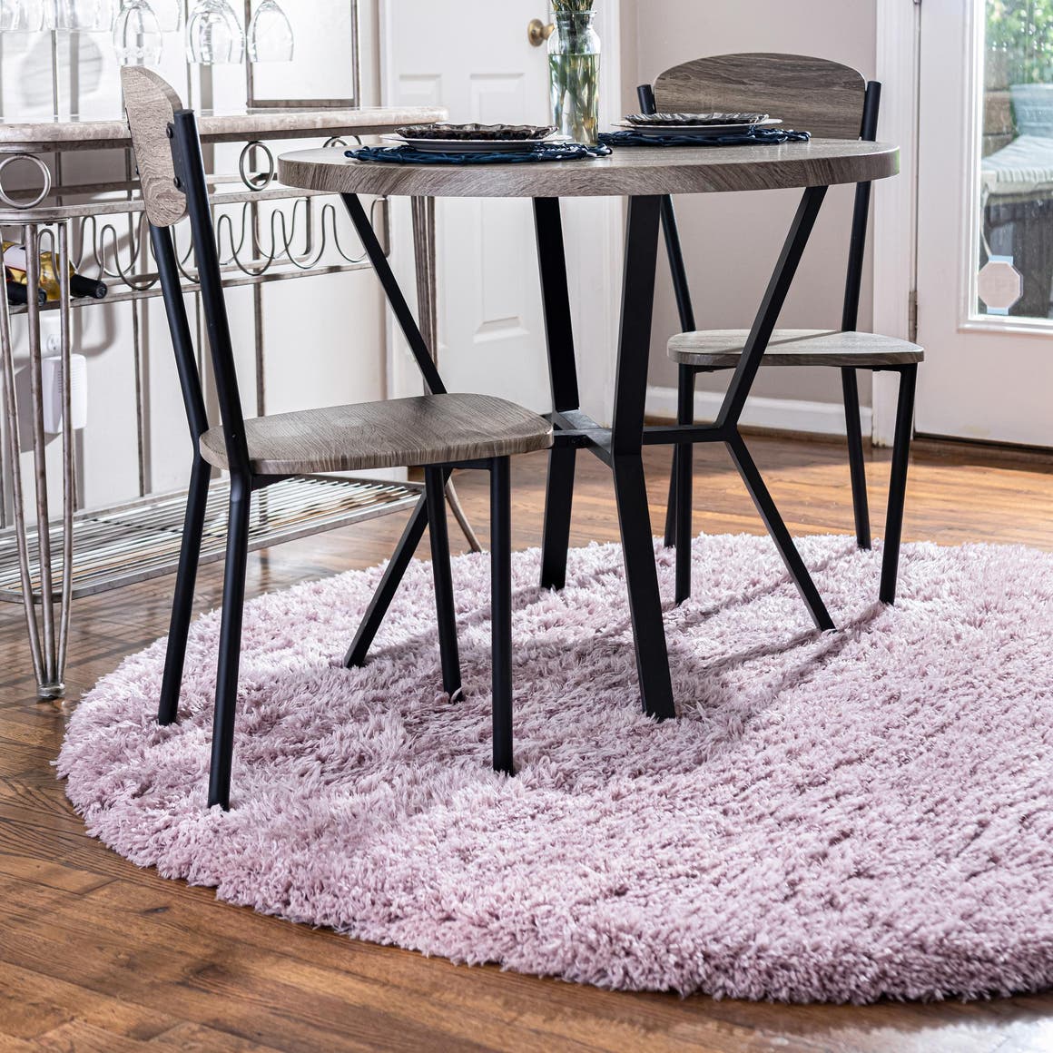 Lavender 8' x 8' Infinity Shag Round Area Rug Thick Soft Touch Fluffy & Plush Shaggy Pile 100% Polypropylene With Jute Backing Solid Color Minimalist Carpet for Sale at Rug Engine