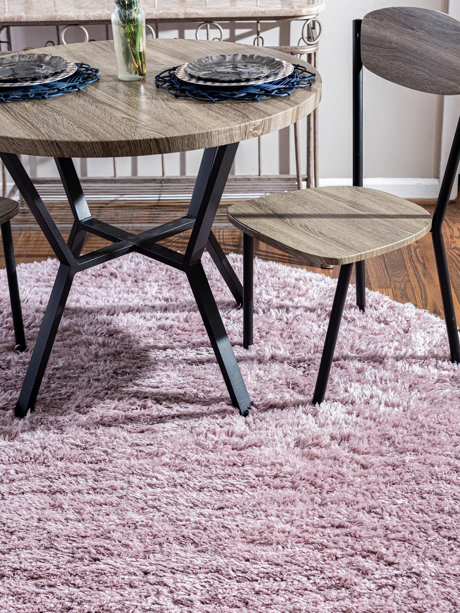 Lavender 3' 3 x 3' 3 Infinity Shag Round Area Rug Thick Soft Touch Fluffy & Plush Shaggy Pile 100% Polypropylene With Jute Backing Solid Color Minimalist Carpet for Sale at Rug Engine