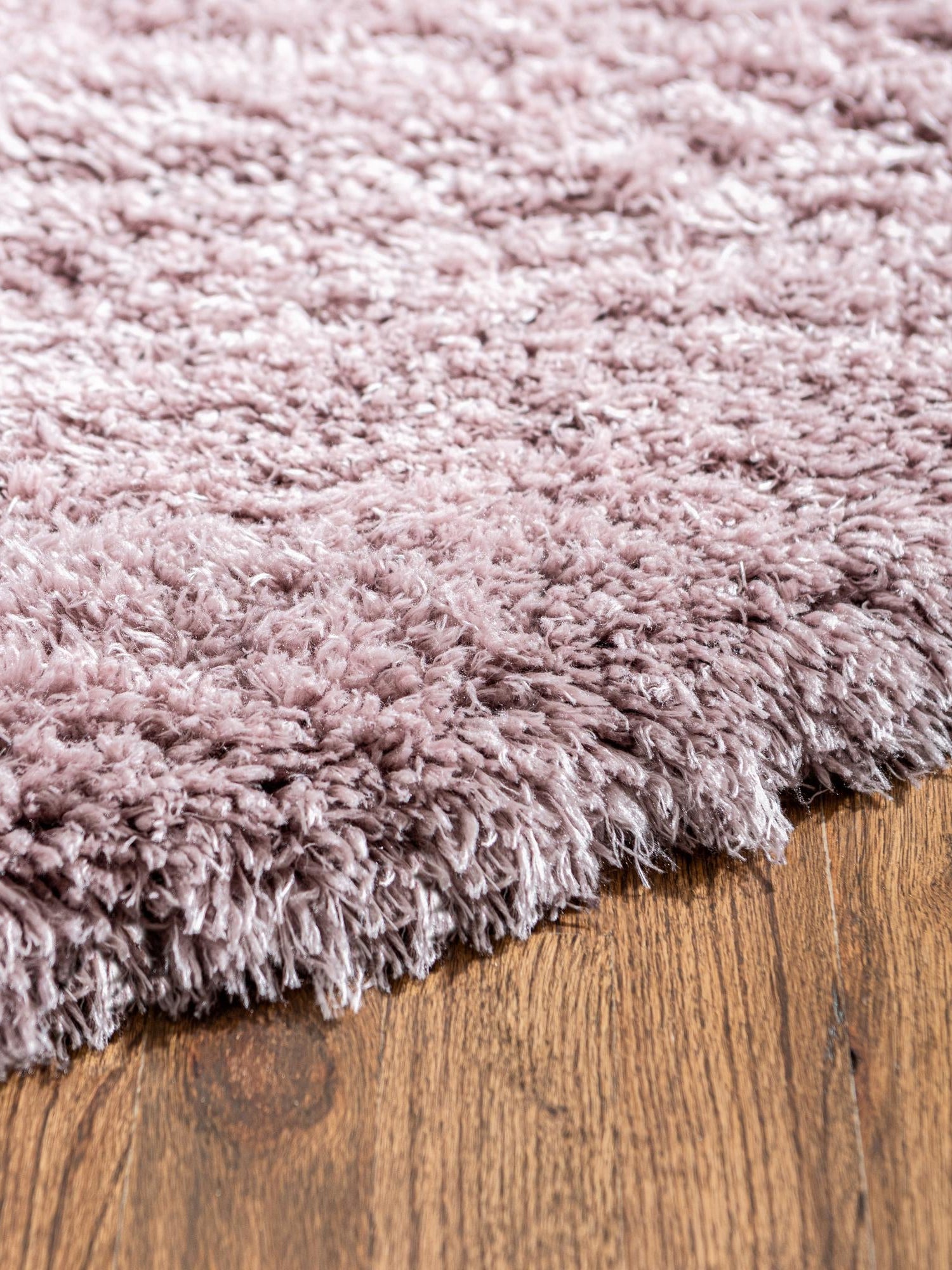 Lavender 6' 1 x 6' 1 Infinity Shag Round Area Rug Thick Soft Touch Fluffy & Plush Shaggy Pile 100% Polypropylene With Jute Backing Solid Color Minimalist Carpet for Sale at Rug Engine