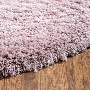 Lavender 6' 1 x 6' 1 Infinity Shag Round Area Rug Thick Soft Touch Fluffy & Plush Shaggy Pile 100% Polypropylene With Jute Backing Solid Color Minimalist Carpet for Sale at Rug Engine