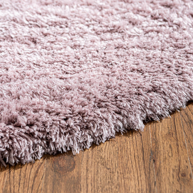Lavender 6' 1 x 6' 1 Infinity Shag Round Area Rug Thick Soft Touch Fluffy & Plush Shaggy Pile 100% Polypropylene With Jute Backing Solid Color Minimalist Carpet for Sale at Rug Engine