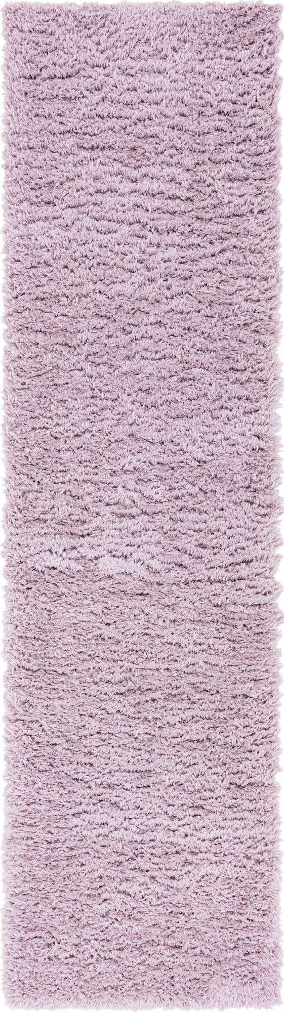 Lavender 2' 7 x 10' Infinity Shag Runner Area Rug Thick Soft Touch Fluffy & Plush Shaggy Pile 100% Polypropylene With Jute Backing Solid Color Minimalist Carpet for Sale at Rug Engine