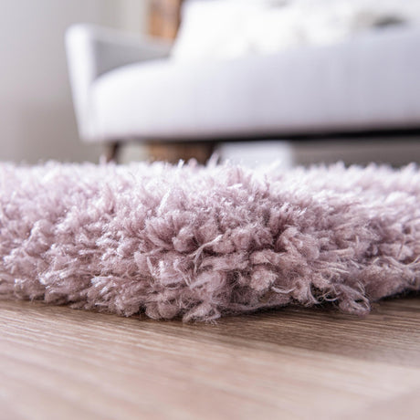 Lavender 2' 7 x 10' Infinity Shag Runner Area Rug Thick Soft Touch Fluffy & Plush Shaggy Pile 100% Polypropylene With Jute Backing Solid Color Minimalist Carpet for Sale at Rug Engine