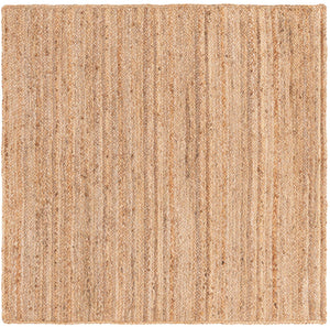 Natural 5' 1 x 5' 1 Braided Jute Square Rug