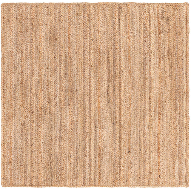 Natural 5' 1 x 5' 1 Braided Jute Square Rug
