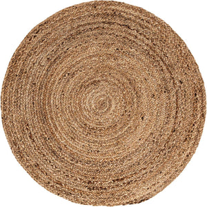 Natural 4' 1 x 4' 1 Braided Jute Round Rug