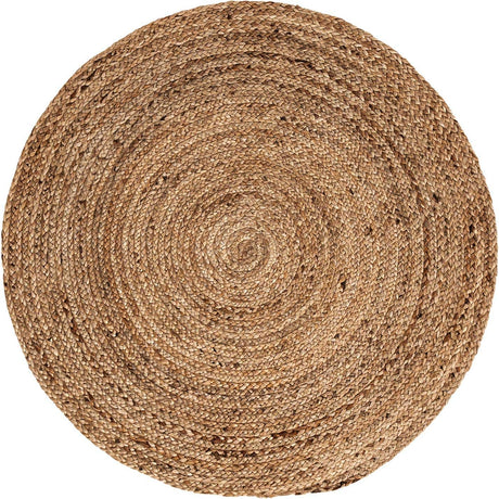 Natural 4' 1 x 4' 1 Braided Jute Round Rug