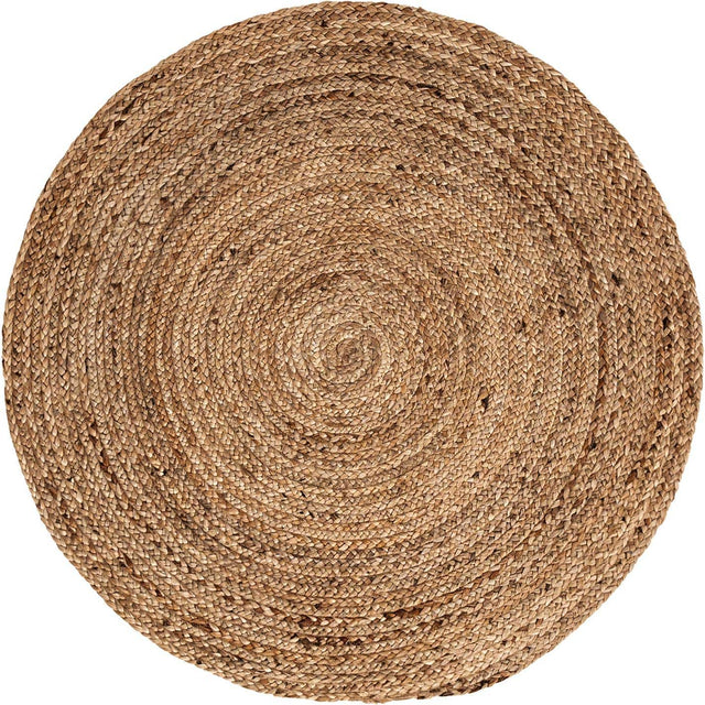 Natural 4' 1 x 4' 1 Braided Jute Round Rug