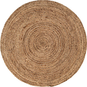 Natural 5' 1 x 5' 1 Braided Jute Round Rug
