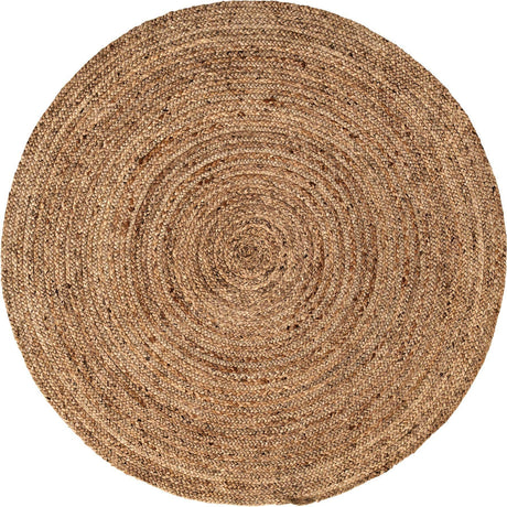 Natural 5' 1 x 5' 1 Braided Jute Round Rug
