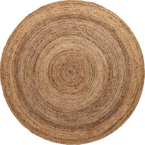 Natural 7' 1 x 7' 1 Braided Jute Round Rug