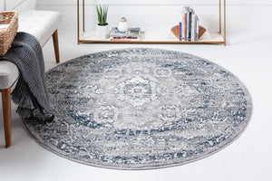 Gray 5' 1 x 5' 1 Sumter Round Area Rug Contemporary Durable Easy Clean Carpet for Bedrooms, Living Areas, Dining, Office, Dorms for Sale at Rug Engine