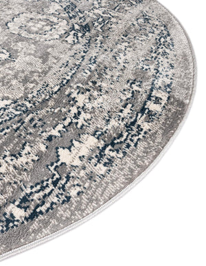 Gray 5' 1 x 5' 1 Sumter Round Area Rug Contemporary Durable Easy Clean Carpet for Bedrooms, Living Areas, Dining, Office, Dorms for Sale at Rug Engine