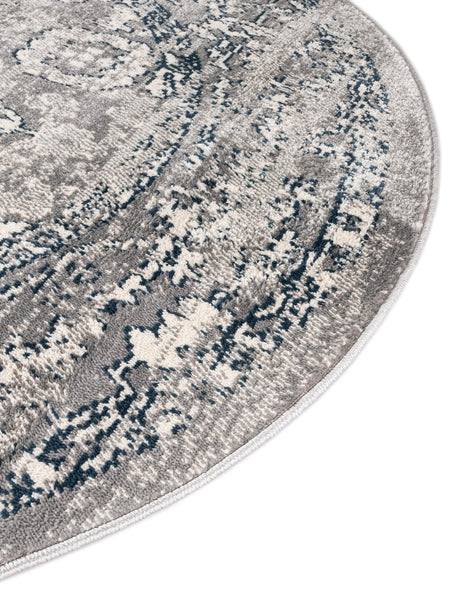 Gray 5' 1 x 5' 1 Sumter Round Area Rug Contemporary Durable Easy Clean Carpet for Bedrooms, Living Areas, Dining, Office, Dorms for Sale at Rug Engine