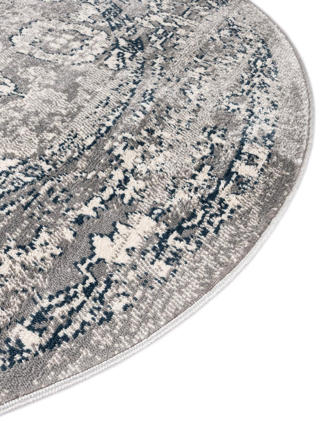 Gray 5' 1 x 5' 1 Sumter Round Area Rug Contemporary Durable Easy Clean Carpet for Bedrooms, Living Areas, Dining, Office, Dorms for Sale at Rug Engine