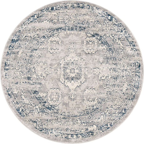 Gray 5' 1 x 5' 1 Sumter Round Area Rug Contemporary Durable Easy Clean Carpet for Bedrooms, Living Areas, Dining, Office, Dorms for Sale at Rug Engine