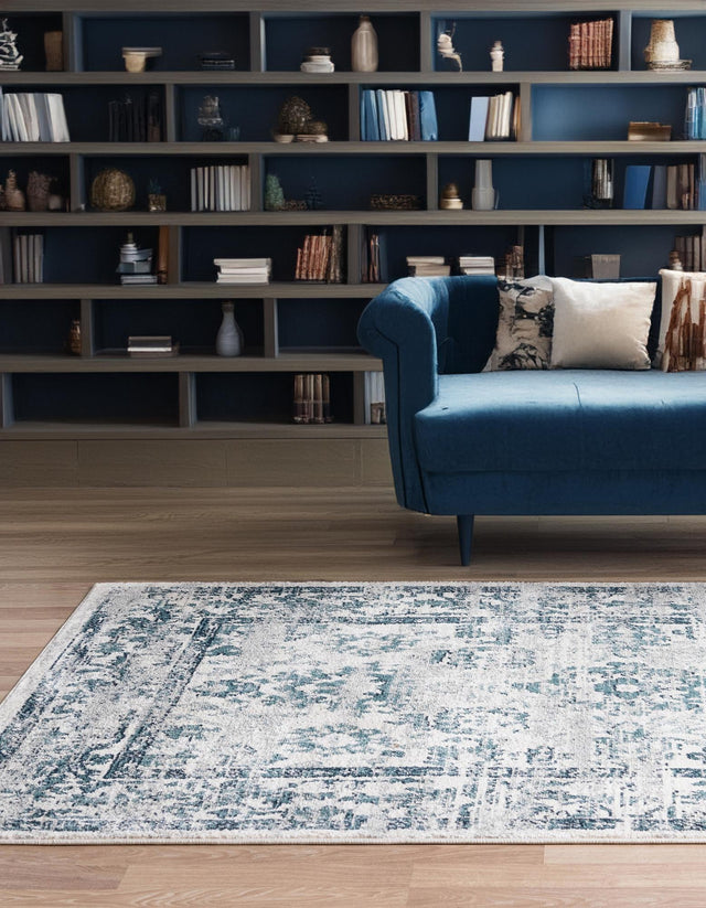 Ivory 4' 1 x 6' 1 Sumter Rectangle Area Rug Contemporary Durable Easy Clean Carpet for Bedrooms, Living Areas, Dining, Office, Dorms for Sale at Rug Engine