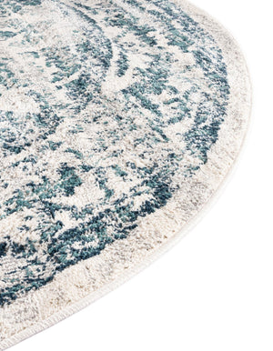 Ivory 5' 1 x 5' 1 Sumter Round Area Rug Contemporary Durable Easy Clean Carpet for Bedrooms, Living Areas, Dining, Office, Dorms for Sale at Rug Engine